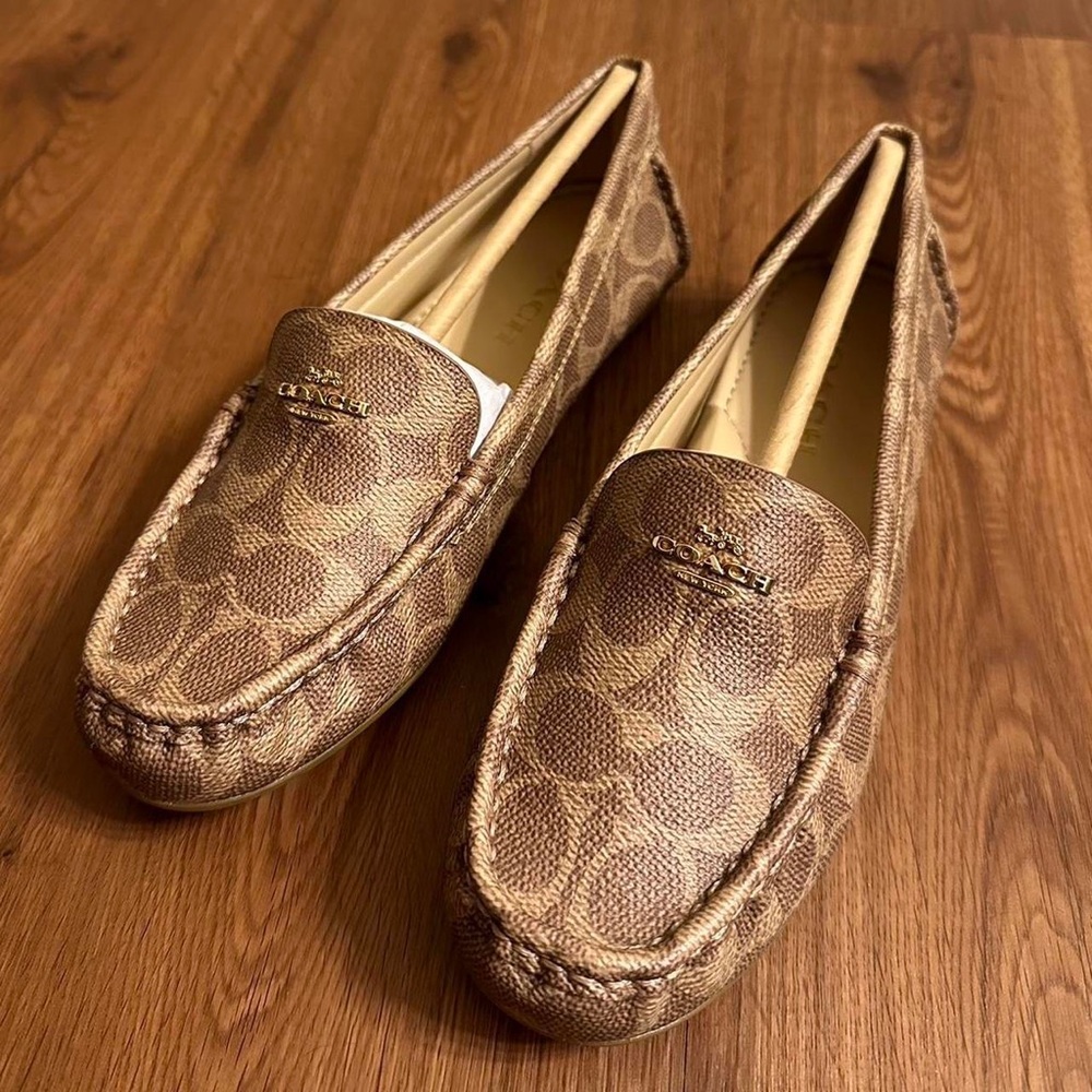 NWT Coach Marley Leather Logo Slip-On Drivers